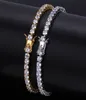 Mens Iced Out Tennis Chain Gold Silver Bracelet Fashion Fashion Bracelets Jóias 345mm 78inch5130208