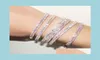 Charm Armband Luxury CZ Cuff Bangle Armband för Women Lady Gift Three Line Lab Diamond Wedding Bangles Drop Delivery JE9501018