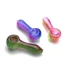 4.2 Inch Colorful Glass Pipe with 40mm Big Ball Bowl Multicolor Rainbow Color Thick Pyrex Hand Smoking Glass Pipes