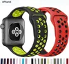 Cinta de silicone para banda de relógio 44mm 40mm 38mm 42mm 40 44 mm Acessórios respiráveis Bracelete da faixa de vigilância iwatch 3 4 5 6 SE3771818