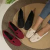 Casual Shoes Square Toe Woven Basic Flat Solid Ladies On Sale 2024 Fashion Slip-on With Low-heeled Shallow Women's Flats