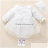 Vestidos nascidos roupas de vestido de menina de vestido batismo branco batizado para renda vestido bebe tobe bapteme 3 6 9 meses 210315 entrega de gota dhjsk