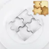 4pcs/set cookie puzzle a forma di cookie in acciaio inossidabile set di biscotti dessert stampo per pantalone torta da forno stampo decorazione