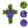 Decoratieve bloemen Cross Garland kunstmatige lavendel krans outdoor decor indoor kransen woning decoreren buxus