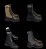 Ontwerpers Rockoko Combat Boots For Women enkel Martin Boots Gebreide lederen motorlaarzen Stretch Fabric Inserts Lia Winter Booti4195223