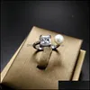 Sieradeninstellingen Diy 925 Sier Pearl Rings Wedding 24 Styles verstelbare maat kerstcadeau Drop levering DHC1I