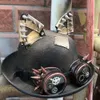 2024 Retro steampunk hat Bowler Akcesoria Kobiety mężczyźni Vintage Lolita Cat uszy sprzęt Gold Patch Topper Top Hats Fedora Headwear Cosplay