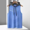 Vest Heren met korte mouw voor Summer Solid Black Blue T -shirt Gym Top T -stukken Mode Kleding Oversize 3XL O Nek 240412