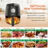 Fryers Mini Small Air Fryer, Compact 2 Quart Air Fryer Temp/Time Dial Control med Air Fryer Cookbook 50st Paper Liner.usa.New