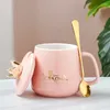 Mugs 400ML European Crown Ceramic Mug Handmade Water Cup Box 55 ° Thermostatic Milk Coffee Warm Luxury Tea Gift For Friend