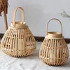 Titulares de vela Rattan Tealight Lantern titular: Rustic Wood Candlestick Cup Rack Rack de Natal Jantar de férias