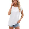 Women's T Shirts Spring/Summer Round Neck Short Sleeve Loose Pocket Wiped Shoulder T-shirt Top