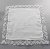 Farmettilo sottile in pizzo bianco da 25 cm 100 Woman Cotton Woman Regalo per matrimoni Decorazione festa tovagliolo fai -da -te semplice fazzoletto in bianco 4614208