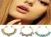 100pcslot Crystal fake septum Nose Rings piercing clip on body jewelry faux hoop Ladies nose Studs for women Fashion Jewelry1603162