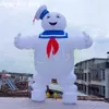 Halloween Ghostbusters karaktär Uppblåsbar Marshmallow Man Advertising Decoration Cartoon utan banner för Celebratio Stay Puft Model med LED -belysning