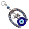 Figurines décoratives Turc Bleu Eye Amulet Horseshoe avec ruban d'éléphant Mur ethnique suspendu pendentif chanceux