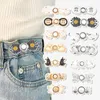 Brooches Reusable Metal Buttons Pearl Snap Fastener Pants Pin Retractable Button Sewing-on Buckles For Jeans Perfect Fit Reduce Waist