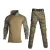 Pants Tactical Men's Hunting Suit Camouflage Sniper Suit Mountaineering Vandring Sportkläder Uniform Shirt + Pants Twopiece Set