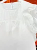 Frauenblusen Gvuw Mode Flying Sleeve Hemd Frauen Feste Farbe Runde Kragen Pullover Vielseitiger Sommer 2024 weibliche Kleidung 17G5952