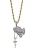 Gebetshand mit Kreuzhänger Halskette aus voller Zirkon Halskette Hip Hop Gold Kette für Männer Schmuck 5904878