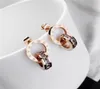 Yun Ruo 2020 Fashion Zircoine Inclay Stud Roman Earring Woman Rose Gold Color Titanium Steel Jewelry Girl Gired Party Never Fade4367557