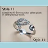 Jewelry Settings 9 Styles Diy Pearl Rings Accessories S925 Sier Gem Ring For Women Adjustable Blank Fashion Drop Delivery Dhcxe