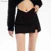 Spódnice seksowna dzielona spódnica mini mini a-line spódnica lato nowe retro czarne szorty wysokie talia szczupłe biodra szorty kobiety
