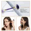 Amethyst Jade Roller Sleep Eye Mask Gua Sha Set Natural Purple Crystals Stone Cold Therapy Eyes Curtain Beauty Massage Tools