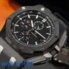 AP Wrist Watch Montre Royal Oak Offshore Series Automatic Mechanical Mens Watch Forged Carbon 44mm Time Display Ceramic Ring Tape Waterproof Night Light 26400