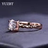 YUZBT Solid 18K Rose Gold Plated Excellent Cut 1 Diamond Tester Past D Color Cow Head Ring Wedding Jewelry240412