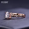 Yuzbt Solid 18K Roségold ausgezeichneter Schnitt 1 Diamanttester vorbei d Farbe Kuhkopf Ring Hochzeit Schmuck240412