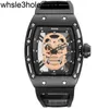 Richardmill Watch masculin Tourbillononsports à la mode Bucket creux Hollow Set Skull Head RMS Diamond Limited Edition