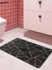 Badmattor mode modernt black metal marmor guld linje tvärs dörr matta sovrum vardagsrum sängmattan golvanpassning