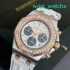 Zegarek na nadgarstek Chronograph Royal Oak Offshore Series 26234sr sam oryginalny diament White Pane Blue Eye Women Fashion Sports Watch Business Sport