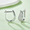 Hoop Ohrringe Mode 0,5ct Melee Diamonds Schmuck Frauen Ohrring 925 Pave Diamond Hoops Sterling Silber Gold plattiert Moissanit