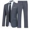 Mens British Style Elegant Blazers 2 Pieces Set Business Shirt Pants Jacket Coat 3 Suits Formal Dress Wedding Luxury Suit 240412