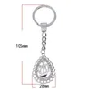 Key Rings Classic Arab Muslim Islamic God Allah Keychain Inlay CZ Rhinestone Drop Shaped Alloy Key Chain Religious Gifts Wholesale 240412