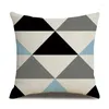 Pillow Black Blue Triangle Case Line Mediterranean Style PillowCase Geometric Throw Pillows For Living Room Sofa Cover