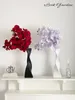 Flores decorativas 10 cabeças/filial Phalaenopsis Simulação de flores artificial Decoração da sala de estar da sala de estar DIY DIY Decoração