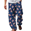 Pantaloni da uomo pantaloni in stile hawaii pantaloni da spiaggia versatili sciolti tasca tasca e sottile pantalone per maschio estate casual