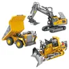 RC Excavator Children Toys 11 canais 2.4g 1:20 Toys for Boys Radio Control Dump Truck Bulldozer Carre