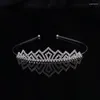 Accessoires de cheveux 1pc alliage argent couleur de montagne de montagne en forme de ramine de détail bande couronne pour les filles mariage d'anniversaire à la main