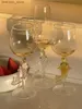 Bicchieri da vino creativa pesce bambino di nuovo anno maneggiare una tazza di champane rossa moderna semplice lass lass per la casa resistente al calore tazza di acqua L49