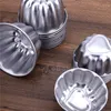 Pişirme kalıpları 2 tasarımlar çiçek kalp balkabağı şekli alüminyum kek kalıp metal puding tutucu cupcake peynir köpeği tava diy 10pcs çok