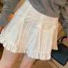 Signe Deeptown White Ruffle Mini Skirt Women Women Kawaii Sweet Lace Coqueskirt Patchwork Lolita Bow Basic Casual Y2K Aesthetic