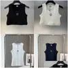 Kvinnors stickor Tees Croped Top T Shirts Women Tank Designer Embroidery Vest Sleeveless Breattable Sticked Plover Womens Sport Tops D Dhjxi