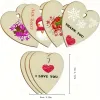 10pcs 8cm grande taille Love Heart Shape Ornements en bois Ornements de coeur en bois DIY