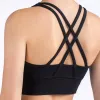 Solid Color Women Fitness Sports Bra Top Gym Yoga triangle backless Athletic Back Cutout Cross Tight Workout Soft With Chest Pad L-369