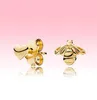 Luxe 18K Geel Gold Ploated Stud Earring met originele doos voor 925 Silver Love Heart and Bee Oorrings Set2151621