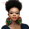Grandes brincos africanos grandes para as mulheres Brincos africanos Brincos artesanais de tecido multi -color